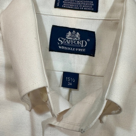 STAFFORD, MENS, WRINKLE-FREE, LONG SLEEVE, DRESS SHIRTS. SET/2 - Picture 7 of 7